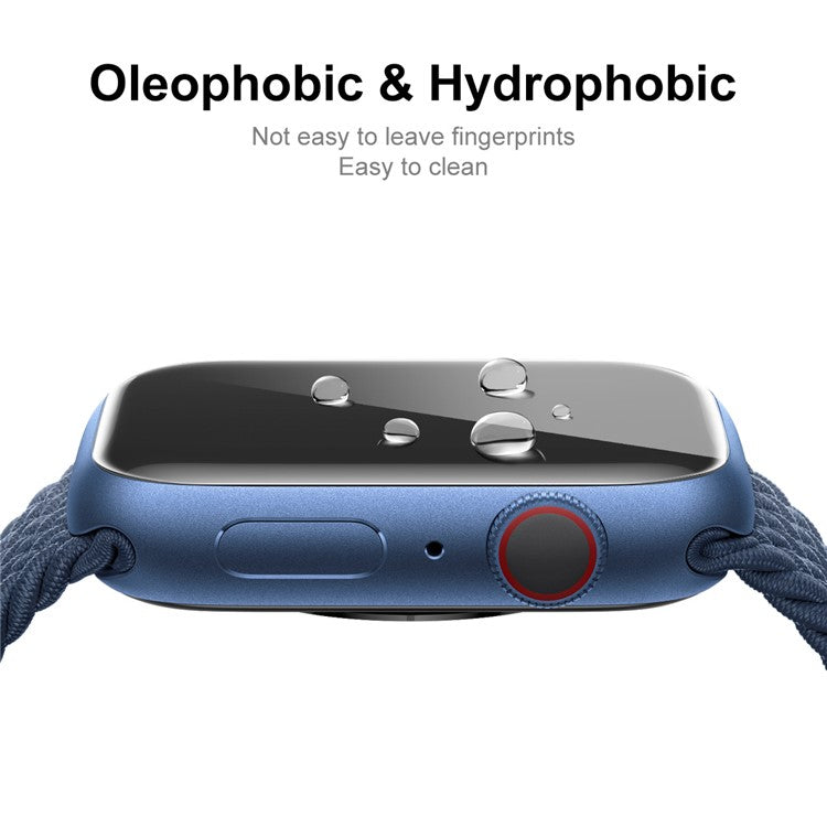 ENKAY HAT PRINCE Soft TPU Watch Case Cover with PET Screen Protector for Apple Watch Series 9 / 8 / 7 45mm - Dark Blue