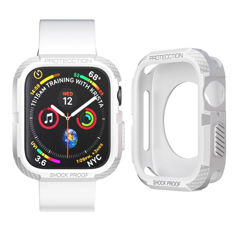 For Apple Watch Series 9 / 8 / 7 41mm / 6 / 5 / 4 / SE / SE (2022) 40mm Shockproof Soft TPU Smart Watch Case Cover - White