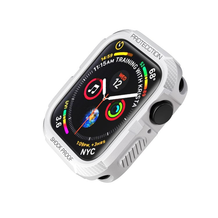 For Apple Watch Series 9 / 8 / 7 41mm / 6 / 5 / 4 / SE / SE (2022) 40mm Shockproof Soft TPU Smart Watch Case Cover - White