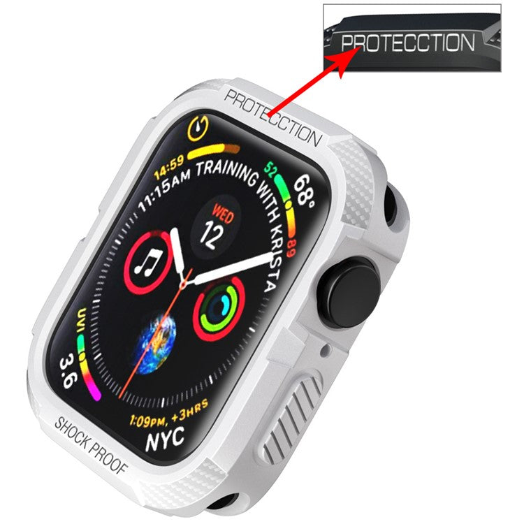 For Apple Watch Series 9 / 8 / 7 41mm / 6 / 5 / 4 / SE / SE (2022) 40mm Shockproof Soft TPU Smart Watch Case Cover - White