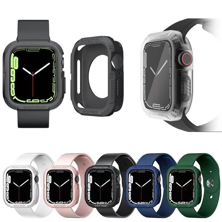 For Apple Watch Series 9 / 8 / 7 41mm / 6 / 5 / 4 / SE / SE (2022) 40mm Shockproof Soft TPU Smart Watch Case Cover - White