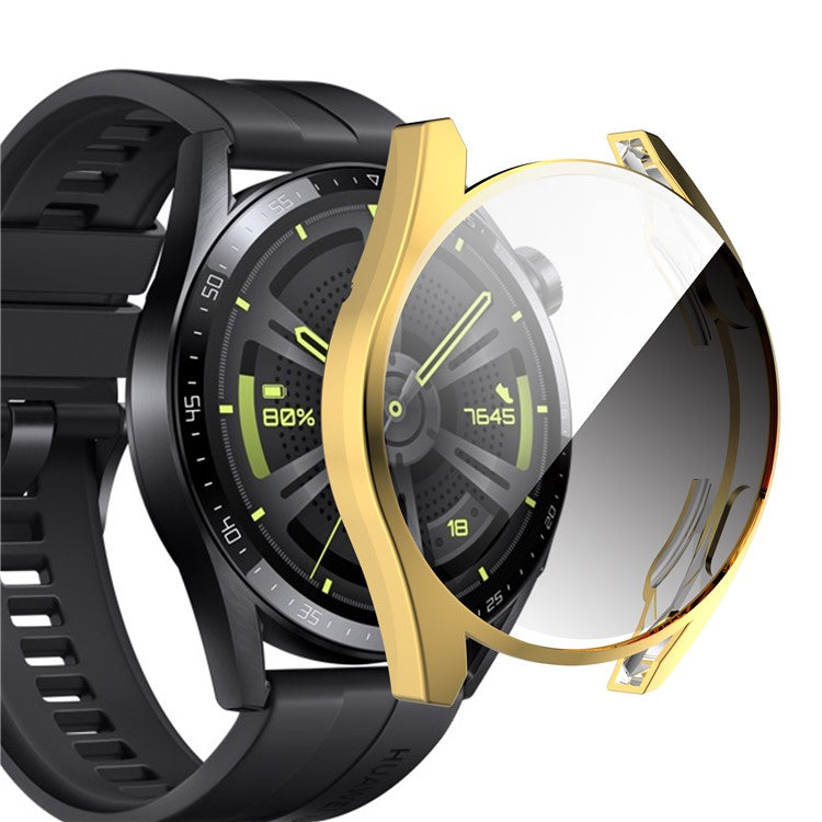 Anti-scratch Electroplating TPU Protective Watch Case Protector Cover for Huawei Watch GT 3 42mm - Gold