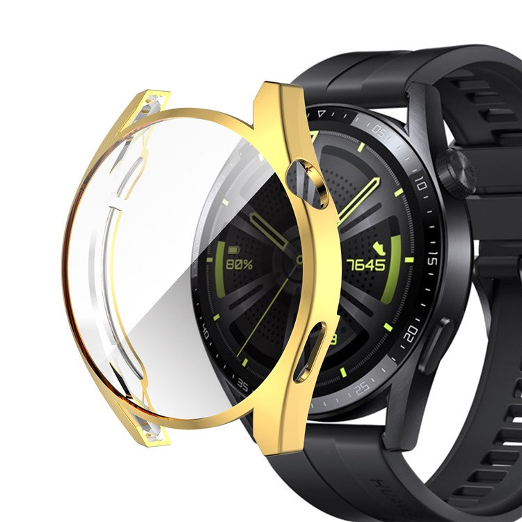 Anti-scratch Electroplating TPU Protective Watch Case Protector Cover for Huawei Watch GT 3 42mm - Gold