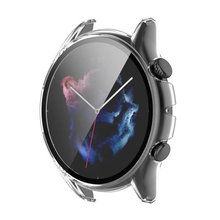 Smart Watch Hard PC Frame Built-in with Tempered Glass Screen Protector Watch Case for Huami Amazfit GTR3/GTR3 Pro - Transparent