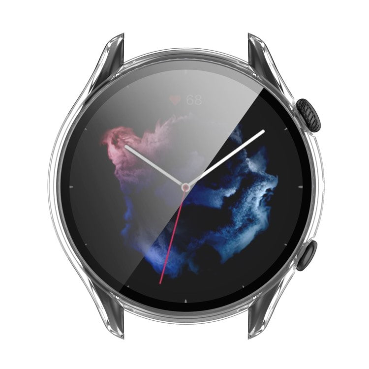 Smart Watch Hard PC Frame Built-in with Tempered Glass Screen Protector Watch Case for Huami Amazfit GTR3/GTR3 Pro - Transparent