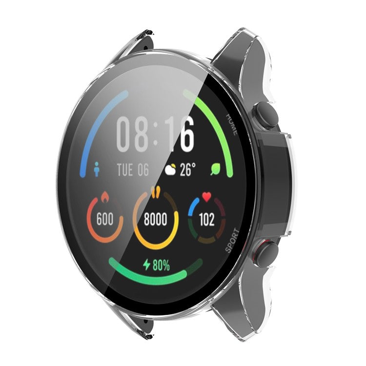 2 in 1 Smart Watch Hard PC Frame + Tempered Glass Screen Protector Watch Case for Xiaomi Mi Watch Color Sport - Transparent