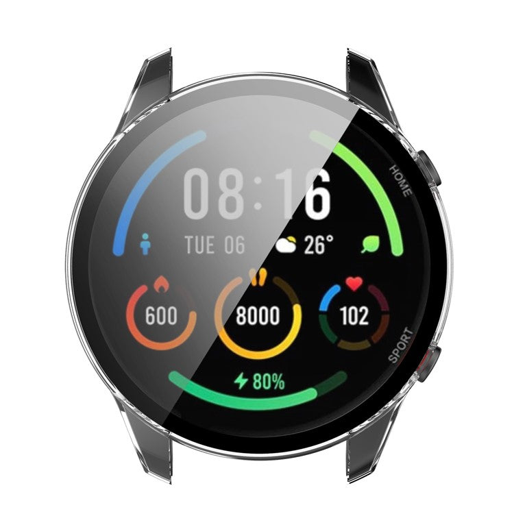 2 in 1 Smart Watch Hard PC Frame + Tempered Glass Screen Protector Watch Case for Xiaomi Mi Watch Color Sport - Transparent