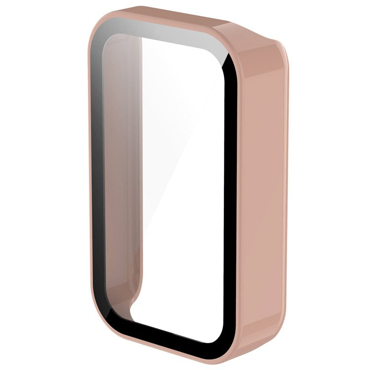 Built-in with Tempered Glass Screen Protector Anti-drop PC Watch Case for Xiaomi Redmi Smart Band Pro - Pink