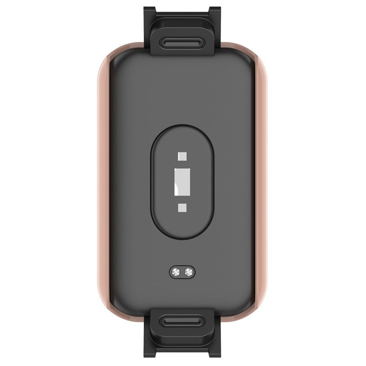 Built-in with Tempered Glass Screen Protector Anti-drop PC Watch Case for Xiaomi Redmi Smart Band Pro - Pink
