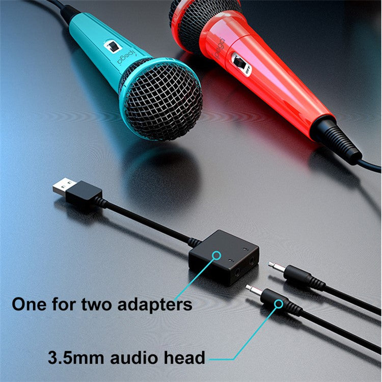 IPEGA PG-SW089 Gaming Microphones Double Wired Mic Kit with Switch for Nintendo Switch / PS5 / PS4