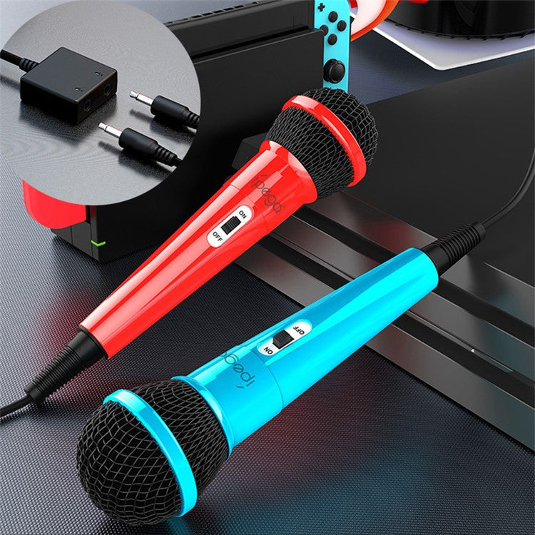 IPEGA PG-SW089 Gaming Microphones Double Wired Mic Kit with Switch for Nintendo Switch / PS5 / PS4