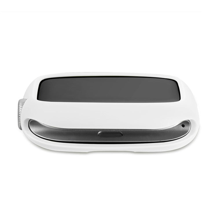 Candy Color Button Covered Soft TPU Protective Watch Case for Apple Watch Series 9 / 8 / 7 41mm - White / Red