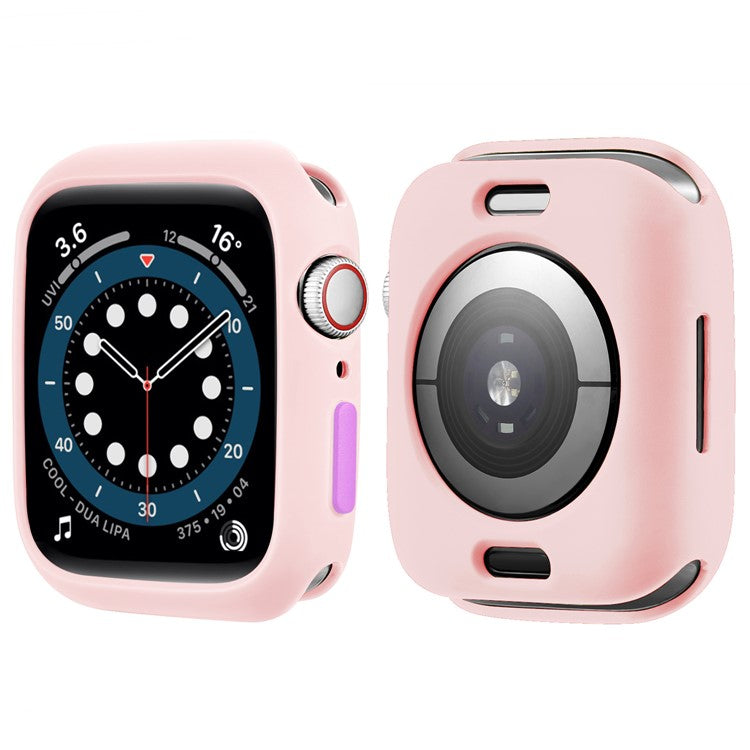 Candy Color Button Covered Soft TPU Protective Watch Case for Apple Watch Series 9 / 8 / 7 41mm - Pink / Purple