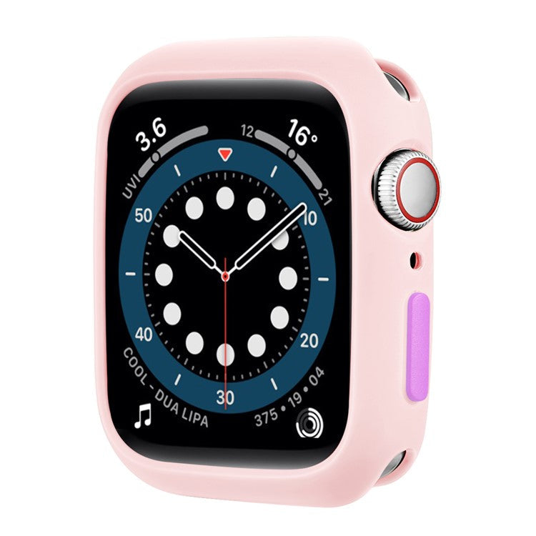 Candy Color Button Covered Soft TPU Protective Watch Case for Apple Watch Series 9 / 8 / 7 41mm - Pink / Purple