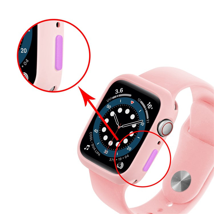 Candy Color Button Covered Soft TPU Protective Watch Case for Apple Watch Series 9 / 8 / 7 41mm - Pink / Purple