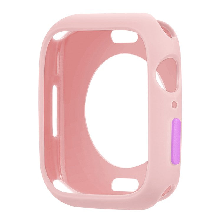 Candy Color Button Covered Soft TPU Protective Watch Case for Apple Watch Series 9 / 8 / 7 41mm - Pink / Purple