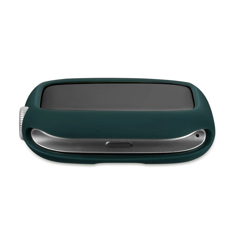 Candy Color Button Covered Soft TPU Protective Watch Case for Apple Watch Series 9 / 8 / 7 41mm - Blackish Green / Red