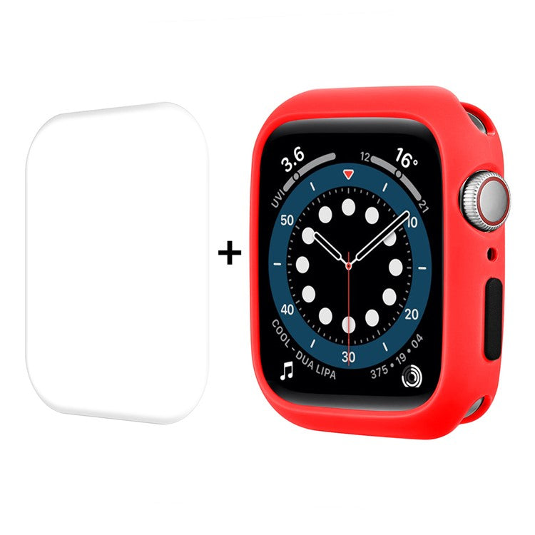 ENKAY HAT PRINCE Smart Watch TPU Protective Case with Soft PET Screen Protector for Apple Watch Series 9 / 8 / 7 45mm - Red