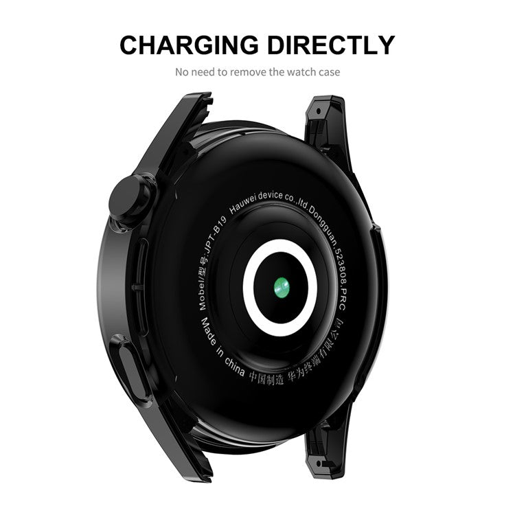 ENKAY HAT PRINCE for Huawei Watch GT 3 46mm 9H Tempered Glass Screen Protector Matte Rubberized Hard PC Watch Case - Silver