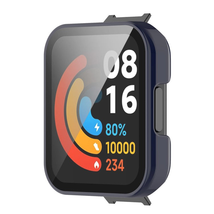 For Xiaomi Redmi Watch 2 Lite Anti-drop Hard PC Protective Case with Built-in Tempered Glass Screen Protector - Dark Blue