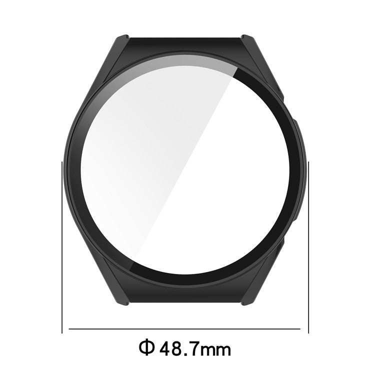 For Xiaomi Watch S1 Hard PC Anti-drop Protective Case with Built-in Anti-scratch Tempered Glass Screen Protector - Transparent
