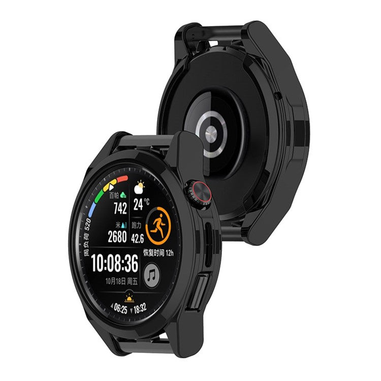 For Huawei Watch GT Runner Electroplated TPU Watch Protective Half Cover Case - Black