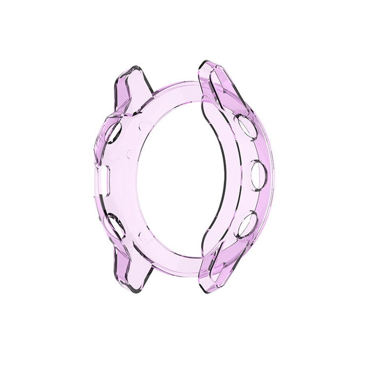 For Garmin Fenix 6/6 Pro Transparent TPU Anti-drop Watch Frame Protective Case - Purple