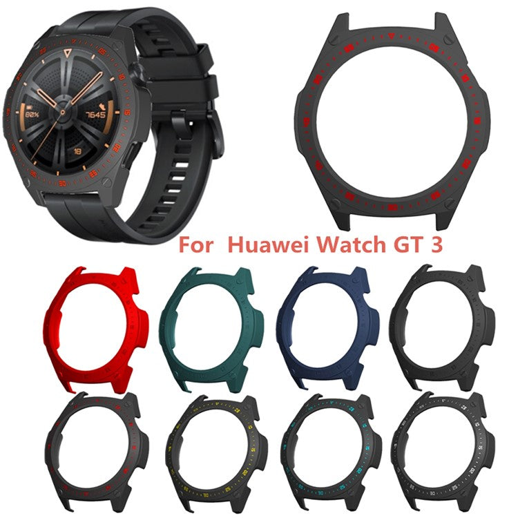 For Huawei Watch GT 3 46mm Quick Release Watch Case Sports Watch Case Protector with Dial Plate - Blackish Green