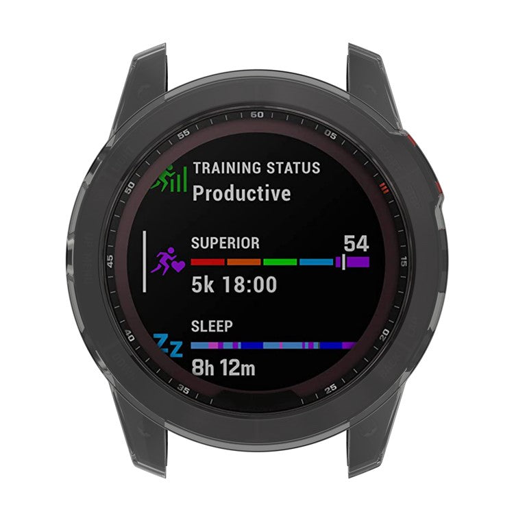 For Garmin Epix Gen2 Anti-fall Anti-scratch Transparent Watch Case Durable TPU Protective Cover - Transparent Black