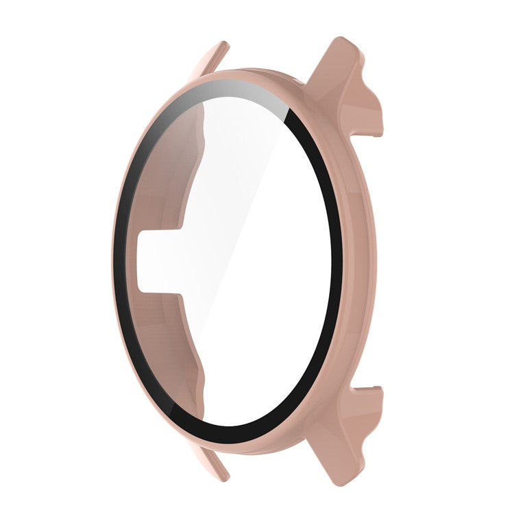 For Garmin Venu2 Plus Durable Hard PC Watch Cover Case with Built-in Tempered Glass Screen Protector - Pink