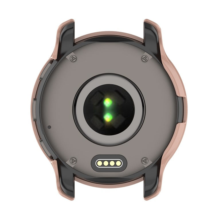 For Garmin Venu2 Plus Durable Hard PC Watch Cover Case with Built-in Tempered Glass Screen Protector - Pink