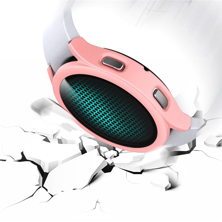 For Samsung Galaxy Watch4 40mm Matte PC Case with Tempered Glass Screen Protector - Pink
