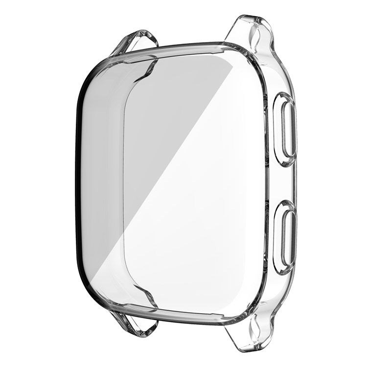 For Garmin Venu Sq Soft TPU Electroplated Frame Watch Case Full Protection Screen Protector Cover - Transparent