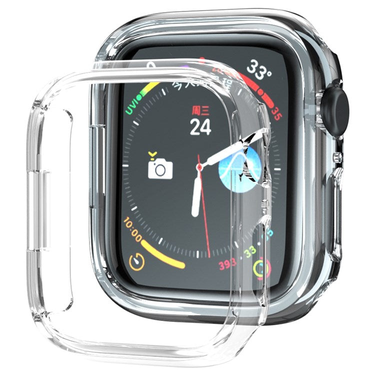 For Apple Watch Series 9 / 8 / 7 45mm Electroplating Hard PC Watch Case Anti-fall Protective Cover - Transparent