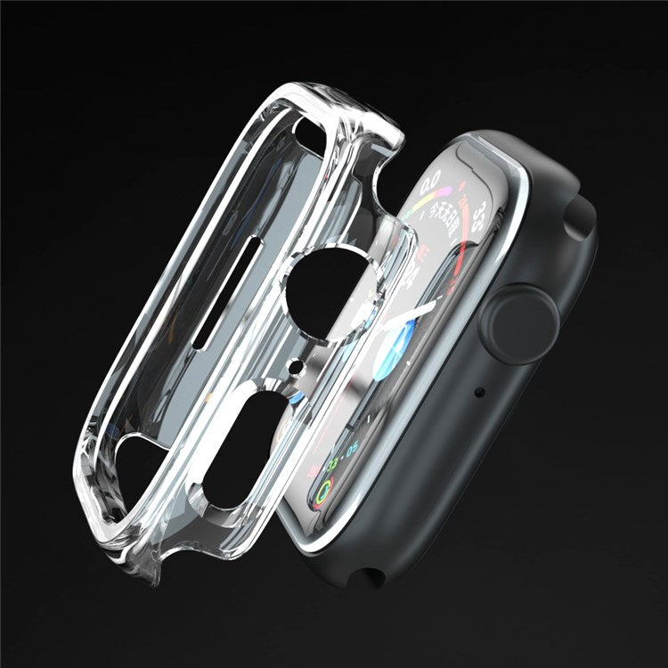 For Apple Watch Series 9 / 8 / 7 45mm Electroplating Hard PC Watch Case Anti-fall Protective Cover - Transparent