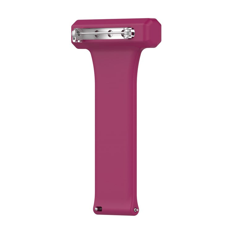 For Huawei Watch GT Runner/Samsung Galaxy Watch3 45mm Pin Style 22mm Doctor Nurse Watch Silicone Strap Hanging Buckle - Wine Red