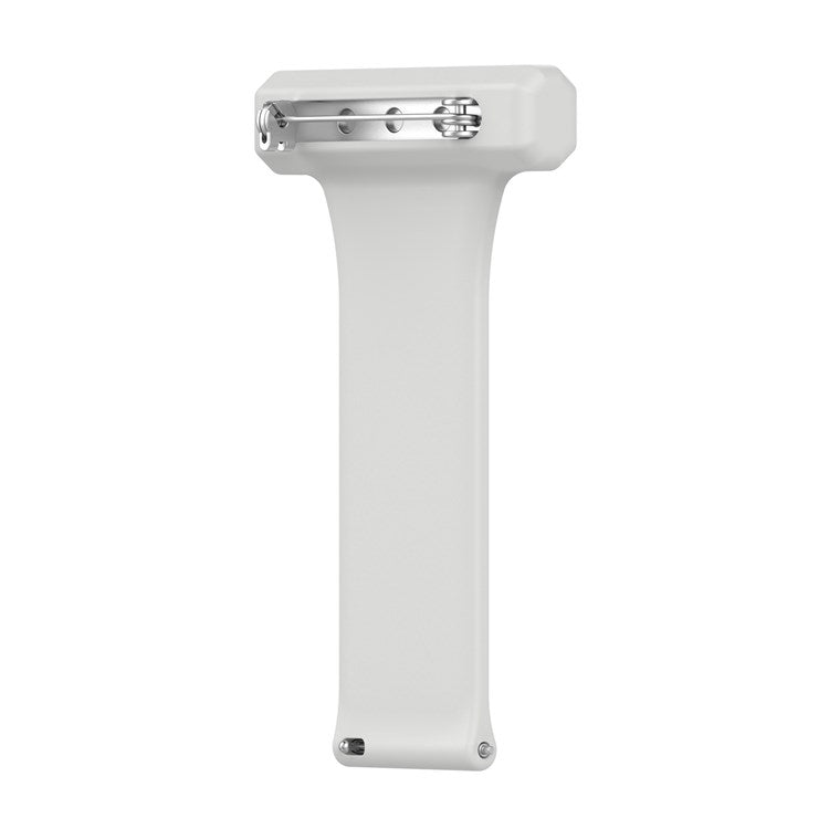 For Huawei Watch GT Runner/Samsung Galaxy Watch3 45mm Pin Style 22mm Doctor Nurse Watch Silicone Strap Hanging Buckle - Light Grey