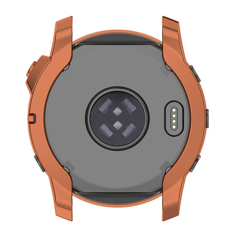 For Garmin Fenix 7X/Fenix 7X Solar Electroplating Soft TPU Hollow Out Bumper Frame Case Cover - Rose Gold