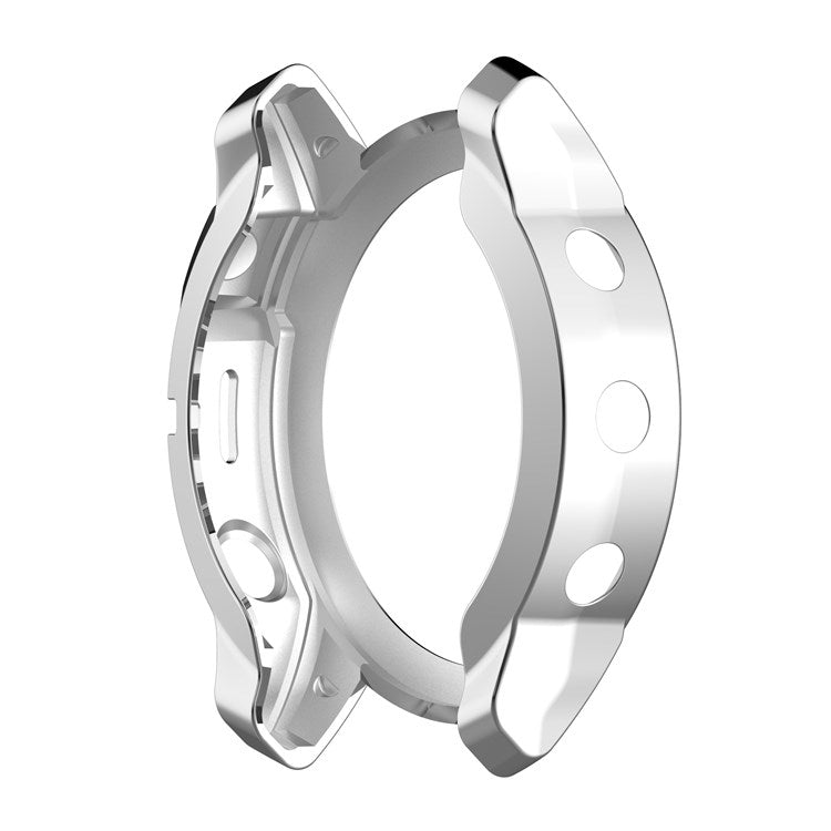 For Garmin Fenix 7 / 7 Solar / 7 Sapphire Solar Hollow Out Watch Case Watch TPU Cover Protector with Electroplating - Silver