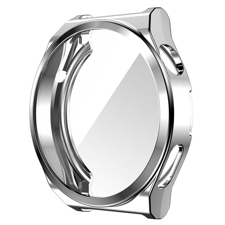 ENKAY HAT PRINCE For Huawei Watch GT 3 Pro 46mm Full Protection Electroplated TPU Smart Watch Case with Built-in Tempered Glass Screen Protector - Silver
