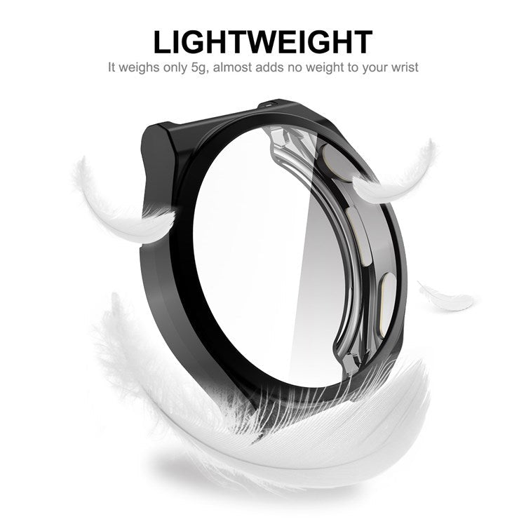 ENKAY HAT PRINCE For Huawei Watch GT 3 Pro 46mm Full Protection Electroplated TPU Smart Watch Case with Built-in Tempered Glass Screen Protector - Silver