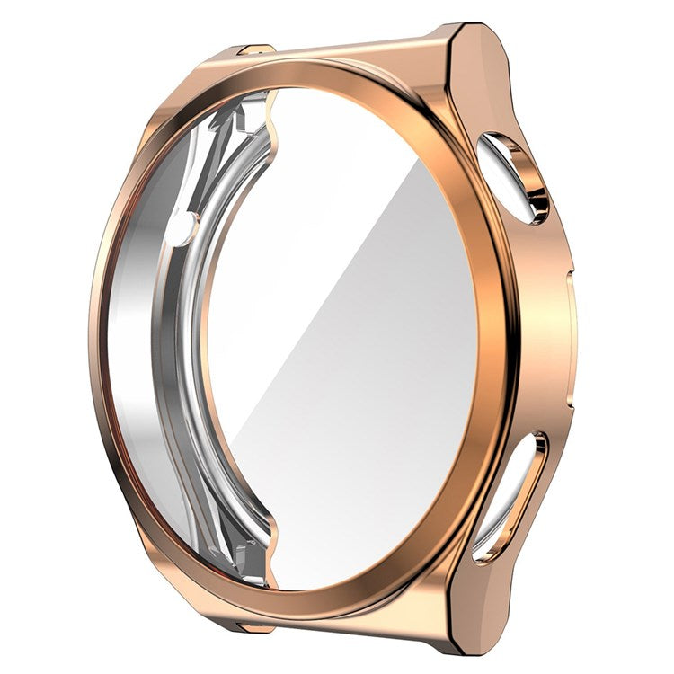 ENKAY HAT PRINCE For Huawei Watch GT 3 Pro 46mm Full Protection Electroplated TPU Smart Watch Case with Built-in Tempered Glass Screen Protector - Rose Gold
