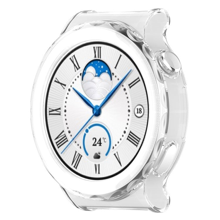 For Huawei Watch GT 3 Pro 46mm Hollow Out Smart Watch Case Half Coverage Watch Cover - Transparent White
