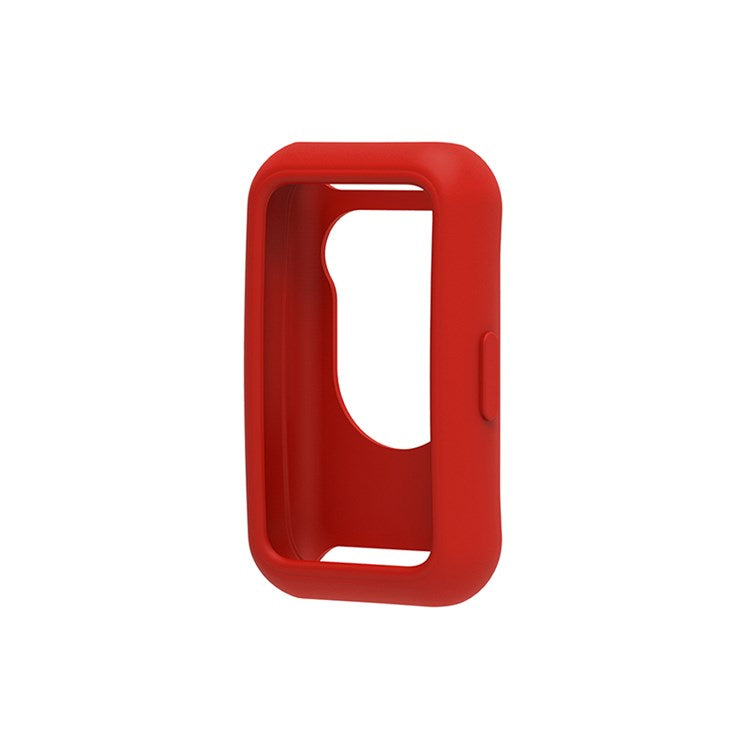 Soft Silicone Watch Case for Huawei Band 7/6, Anti-scratch Protection Watch Frame Cover - Deep Red