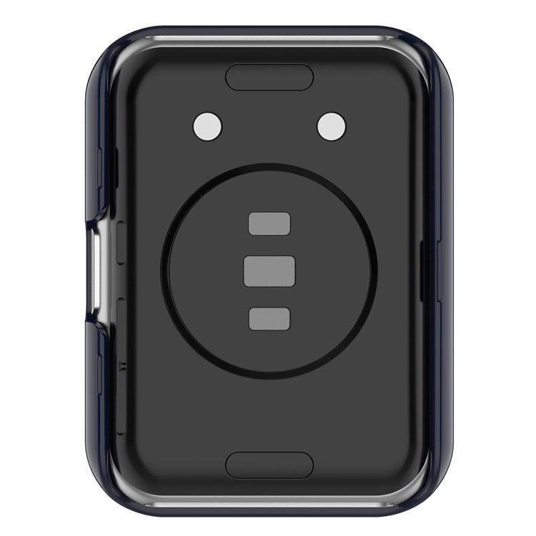 For Oppo Watch Free Hard PC Watch Case Protective Cover with Tempered Glass Screen Protector - Midnight Blue