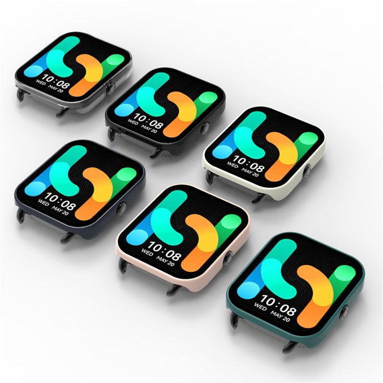 For Haylou Solar LS02 Full Cover PC Case with Clear Tempered Glass Screen Protector - Dark Green