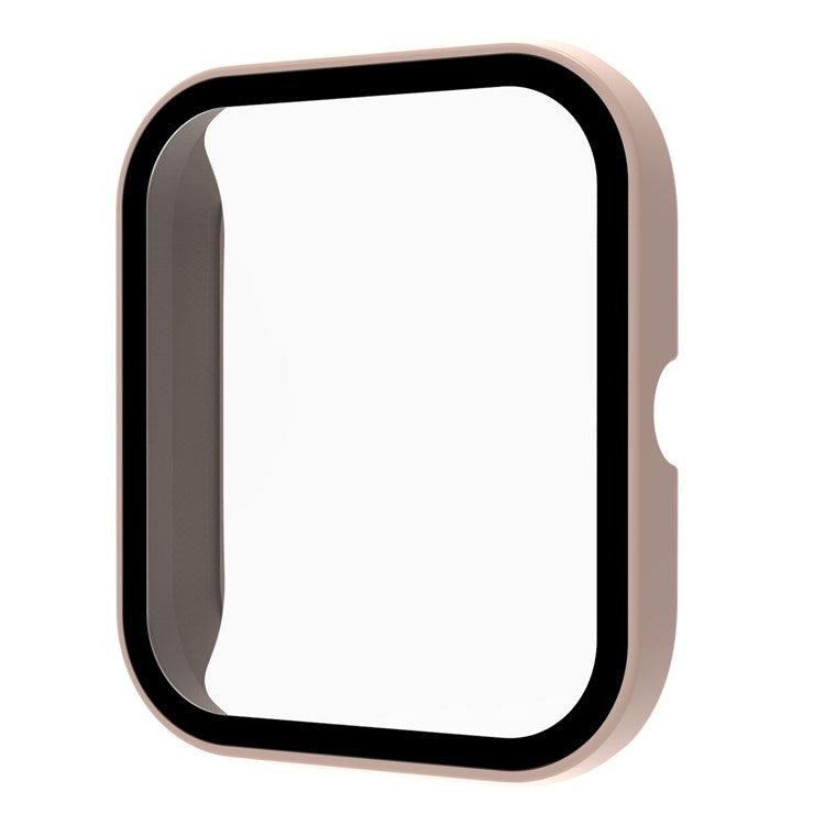 For Haylou GST LS09B Clear Case Full Coverage Hard PC Cover with Tempered Glass Screen Protector - Pink