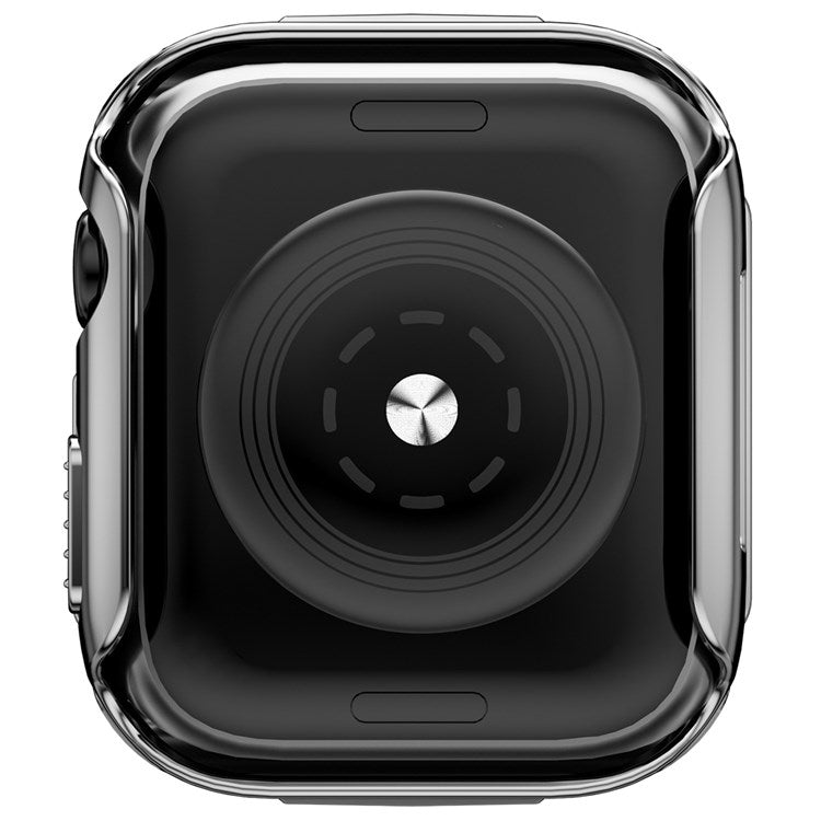 For Apple Watch Series 4 / 5 / 6 44mm / SE 44mm / SE (2022) 44mm Electroplated PC Case with Tempered Glass Screen Protector Scratch-Proof Smart Watch Case - Silver