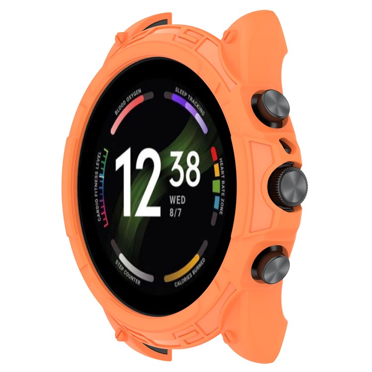 For Fossil Gen 6 Well-protected Flexible TPU Hollow-out Watch Case Protective Cover 44mm - Orange