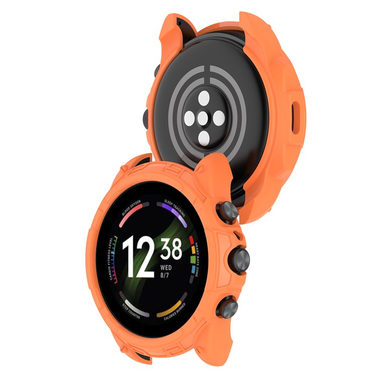 For Fossil Gen 6 Well-protected Flexible TPU Hollow-out Watch Case Protective Cover 44mm - Orange